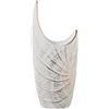 DRW Vaso da pavimento in ceramica decorato in bianco e oro 24x13x50cm