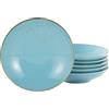 Creatable Nature Collection 22061 - Set di 6 piatti fondi, 22 cm, colore: blu