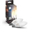 PHILIPS Hue White Ambiance 2 Lampadine LED Smart, con Bluetooth, Attacco E14, 5 W, Dimmerabili, Luce Bianca da Calda a Fredda + Hue White Ambiance Lampadina LED Smart, con Bluetooth, Attacco E14