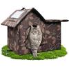 WHDPETS Cuccia per Gatti, Cuccia Gatto Esterno Impermeabile Pieghevole, Casetta per Gatti da Esterno per Animali Randagi 40 X 45 X 45 cm (marrone)
