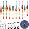 JINXIAN Pesca Accessori Attrezzatura per d'Acqua Dolce | 205 Pcs Pesca Piombo Shots 10 Pcs Galleggianti da Pesca 4 Pcs Stopper Galleggiante Pesca 3 Pcs Girelle