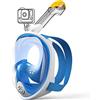 LAPPAZO Maschera Snorkeling Subacquea Immersione con Portata Fotografica Sportiva 180 ° Vista Panoramica Sistema Respiratore Antigelo Maschera Sub per Adulti e Bambini S/M
