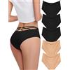 FallSweet Mutande da Donna a Vita Alta, Schiena Incrociata, Biancheria Intima, Comodi, Confezione Multipla(3BK2OC,XXL)