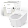 Lenz WC da parete MELVA senza bordi - Igienico, inodore e facile da pulire - Superficie KeepClean super liscia - Facile da montare con Help Fix - Lavastoviglie, bianco, 41030161