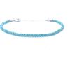 Eloboe essence Bracciale in pietra naturale amazzonite 2mm e argento sterling regolabile da 16mm a 19mm