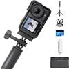 DJI Osmo Action 4 Combo Adventure Bundle - Action cam impermeabile 4K/120fps, sensore da 1/1.3 pollici, 10 bit e D-Log M, FOV di 155º ultra ampio, fino a 7,5 ore con 3 batterie extra per i vlog