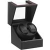 LINGFANSTORE Scatola Carica Orologi Automatici con Motore Ultera-silenzioso per 2 Orologi da Polso Watch Winder(Faser aus Kohlenstoff)
