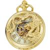 Tiong Vintage Hollow meccanico inciso drago orologio da tasca unico Steampunk numeri romani orologi da tasca compleanno festa del papà, 27 oro, Classico