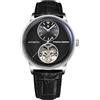 BETTIMER Pagani Design Orologio Meccanico Automatico Uomo Movimento Meccanico a Vista, Cassa 42mm in Acciaio 316L, Cinturino in Pelle PU, Resistente all'Acqua 100m (10ATM), Vetro Zaffiro (Nero)