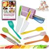 lisigoo Utensile cucina per bambini - Set accessori cucina per bambini Montessori composto da coltello per bambini, rotolo da pasticceria, maryse, spatola, cucchiaio, frusta, pennello, mestolo, pinze, pentola