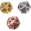Tutoy 3Pcs Solido Metallo D20 Polyhedral Dadi Set Brillante Rame Cromo Argento Oro D& D