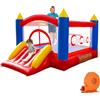 Ballsea Castello gonfiabile in PVC con soffiatore, trampolino, scivolo, rete di sicurezza, questo castello gonfiabile è realizzato in PVC, adatto per casa, esterno, asilo o commerciale