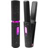 ViCUULY Piastra per Capelli E Arricciacapelli Senza Fili 2 in 1, Mini Piastra Portatile Senza Fili per Capelli Corti Fini E Morbidi, Piastra per Capelli Ricaricabile Con Batteria Da 4800 Mah (Black)