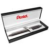 Pentel BL407MA-BOX EnerGel - Penna roller in gel Sterling Liquid in confezione regalo, corpo antracite, tratto 0,35 mm, diametro sfera 0,7 mm, colore inchiostro nero, 1 pezzo (confezione da 1)