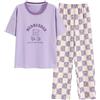 Pulaikehua Kawaii Donne Pigiama Set Maniche Lunghe o Maniche Brevi Estate o Inverno Carino Orso Pigiama Cotone O-Neck Sleepwear Pj (223307,XL)