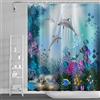 SDOTPMT 165x183cm Oceano Delfino Tenda da doccia Tropicale Colorato Pesce Tenda da bagno Sott'acqua Mondo Marino Animali Tenda da vasca per Bagno Decoro Tessuto Poliestere Impermeabile con ganci