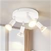 Glitzerlife LED Faretto da soffitto Bianco Faretti da soffitto - 4 fiamme GU10 Lampada da soffitto girevole in metallo Lampada da soggiorno moderna per camera da letto Cucina Corridoio Sala da pranzo