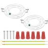 PATIKIL 120mm (4,72) Kit Staffa Montaggio Universale per Lampada, 2 Set Piastra Soffitto Rotonda con Barra Trasversale Luminosa con Vite per Lampada Parete Lampadario a Sospensione