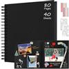 Boic Album Fotografico 24x24cm Spirale Scrapbook, Fai da Te Album Foto 80 Pagine Guestbook, Regali Nozze Natale Valentino Regalo di Anniversario Compleanno (Nero)