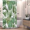 SDOTPMT 90x183cm Acquerello Verde Foglie di Palma Tenda da Doccia Estate Tropicale Piante Botaniche Bagno Giungla Banana Mostro Foglia con Ganci