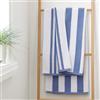 Bianca Asciugamano reversibile in cotone jacquard a righe, 50 x 85 cm, colore: Blu