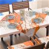 PETTI Artigiani Italiani - Tovaglia Centrotavola Moderno Effetto Marmo Arancione, Centrotavola da Cucina 90x90 cm, 100% Made in Italy