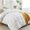 L LOVSOUL Trapunta bianca per letto king size, per tutte le stagioni, alternativa al piumino, per letto king size, con linguette angolari