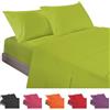 ECOMMERC3 | Set di lenzuola 3 pezzi per letto da 105 realizzato al 100% in Spain - Set di lenzuola con lenzuolo con angoli, sopra e 1 federa per cuscino, colore pistacchio, lenzuolo extra morbido e