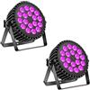DELIBANG 200W Faro Par LED RGBW+UV Luce da palcoscenico DMX luci dj Discoteca con display digitale a 25° LED Aotu/Sound/Padrone-schiavo controllo per Feste Bar Natale Halloween Matrimonio (2 Pezzi)