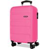 ROLL ROAD Flex Valigia rigida realizzata in ABS, un materiale, chiusura a combinazione laterale 4 ruote doppie bagaglio a mano, pratico interno con un vano, Rosa, Taglia unica, Valigia Air Europa
