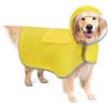 Adiwo Impermeabile per cani giallo, poncho impermeabile per cani con custodia, impermeabile per cani a strisce riflettenti, Doppio strato trasparente, impermeabile per animali regolabile (S)