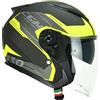 CGM Casco jet, 130A DAYTONA APACHE, Nero Giallo fluo opaco, M (57-58cm)
