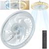 RobertAgor ALLPRESS LAMPADA VENTILATORE PLAFONIERA LED SOFFITTO E27 DIMMERABILE CON TELECOMANDO 48W