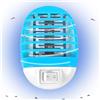 SEMINISMAR Lampada Antizanzare Elettrica,Lampada Antizanzare UV,Lampada Antizanzare Plug in,Zanzariera Elettrica con Luce,One-Plug in Mosquito Killer,per Casa Giardino Interno Esterno Cucina Soggiorno,Blu
