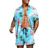 COOFANDY Camicia Hawaiana da Uomo Manica Corta Stampa Aloha Camicie Casual da Spiaggia,Blu Navy e Rosso,L