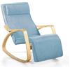 Brigros WeHome - Sedia A Dondolo Swing Amor Con Braccioli In Legno, Rocking Chair, Poltrona A Dondolo Con Poggiapiedi Regolabile, Poltrona Salotto, Poltrona Camera Da Letto (Tessuto, Jeans)