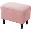Highdi Copri Pouf Tessuto Jacquard Elasticizzato Rettangolo Copertura Dell'Ottomano Tinta Unita Copri Poggiapiedi Poltrona per Soggiorno, Rimovibile Lavabile Coprisgabello (Rosa)