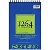 Fabriano Honsell 19100646 Fabriano Design - Blocco da disegno con rilegatura a spirale, 1264, 180 g/mq, DIN A4, 50 fogli di carta bianca naturale satinata a grana media, senza acidi, per tutte le tecniche di