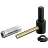 Alberts 307387 Cardine da avvitare, con filettatura metrica, vernice ad immersione nera, entrata Ø16 mm, 65 x 33 mm