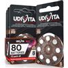 Udivita 80 Batterie Per Apparecchi Acustici Auricolari Udivita Misura 312 PR41 (Marroni) Tecnologia Phono Pulse - 10 Blister da 8 Pile
