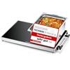 ROMMELSBACHER Piastra riscaldante WPR 407/E - Gastro, in acciaio inox, vetro di sicurezza, regolabile a 40 - 105 °C, superficie 61 x 41 cm, per contenitore formato 1/1 GN, interruttore on/off, made in