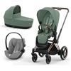 Priam Platinum Sale - Cybex Platinum Trio e-Priam Leaf Green Telaio Rosegold con Cloud G i-Size Plus