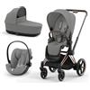 Priam Platinum Sale - Cybex Platinum Trio e-Priam Mirage Grey Telaio Rosegold con Cloud G i-Size Plus