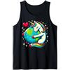 Unicorn Earth Day Products Unicorno Giorno Terra Abbraccio Pianeta Abbracciare Amante Bambini Ragazze Carino Canotta