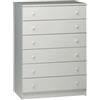 Sarmog Cassettiera bianca con 6 cassetti 77x47x107 cm