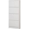 Sarmog Scarpiera bianca con 4 ante, 62x148x18 cm
