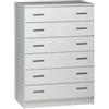 Sarmog Cassettiera bianca con 6 cassetti, 77x107x47 cm