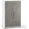Sarmog Mobile 2 ante bianco ossido e cemento, 71x41x110 cm