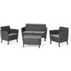 Keter Set da giardino salemo lounge con 2 poltrone, divano a 2 posti e tavolino, colore grafite - keter