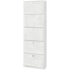 Sarmog Scarpiera bianca con 5 ante, 63x29x190 cm